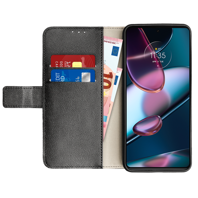 Motorola Edge 30 Pro Hoesje Magnetic Wallet Case Zwart