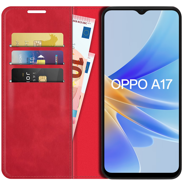 Oppo A17 hoesje boekcase wallet rood