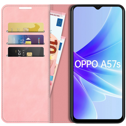 Oppo A77 5G / Oppo A57s hoesje case Bookcase roze