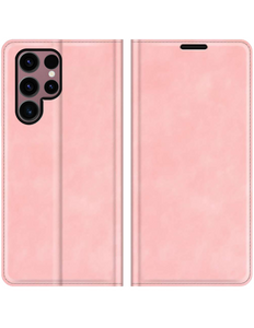 Samsung Galaxy S23 Ultra hoesje Retro Wallet Case - Roze