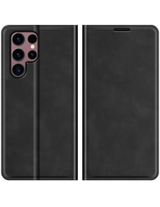 Samsung Galaxy S23 Ultra hoesje magneet boekcase zwart case wallet