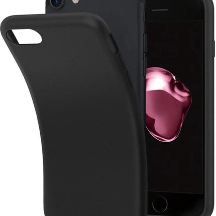 iPhone 7/8/SE 2020 zwart siliconen (gel) achterkant hoesje | Back Cover TPU zwart hoesje zacht dun Cover Bumper