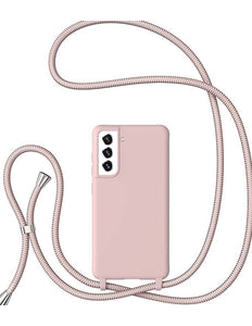 Samsung Galaxy S23 Ultra hoesje Silicone met koord roze