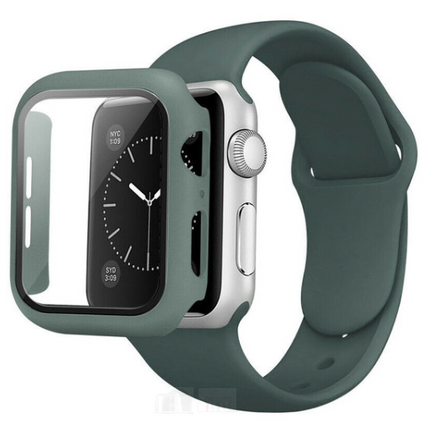 Watch 42 mm - Silicone Strap Band + 360 Case - Groen