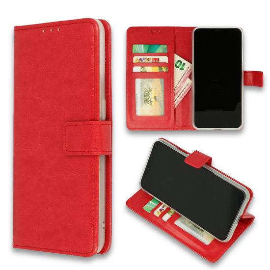Samsung A12 Bücherregal – Roter Bücherregal-Ordner – Hülle – Brieftaschen-Hülle
