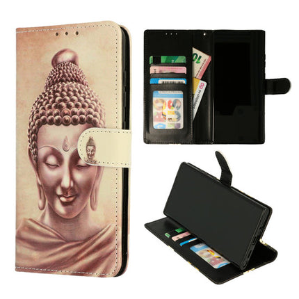 Samsung A5 2016 Bookcase hoesje wallet case Print Buddha Goud