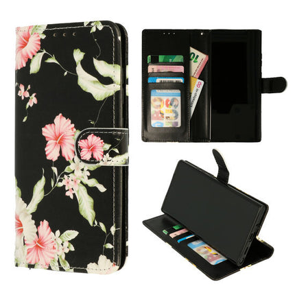 Motorola E6 Plus - hoesje Bookcase Print - Bloemen
