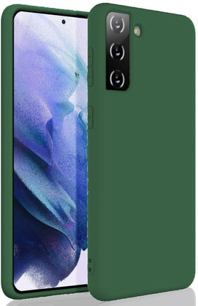 Samsung Galaxy S21 hoesje silliconen achterkant case back cover groen