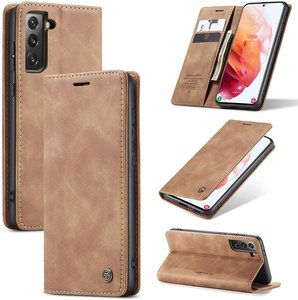 Samsung Galaxy S21 case without flip brown Bookcase Folder