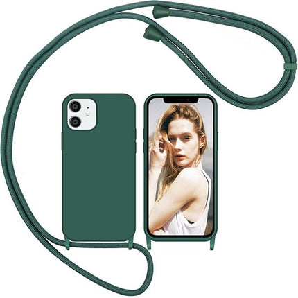 iPhone XS Max - Silicone Case Met Koord - Groen