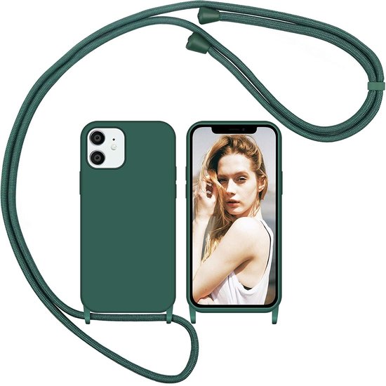 iPhone XS Max – Silikonhülle mit Kordel – Grün