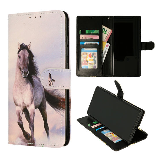 Samsung A5 2016 Bookcase hoesje Paard Grijs