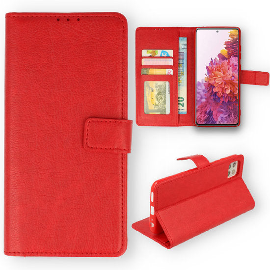 Motorola Moto G9 Plus hoesje Bookcase Mapje - Wallet Case Rood