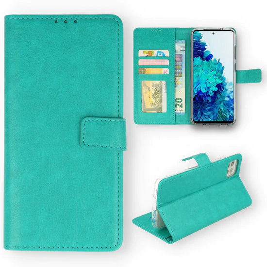 Oppo A94 (5G) Hülle blau Bookcase Folder - Bücherregal- Wallet Case