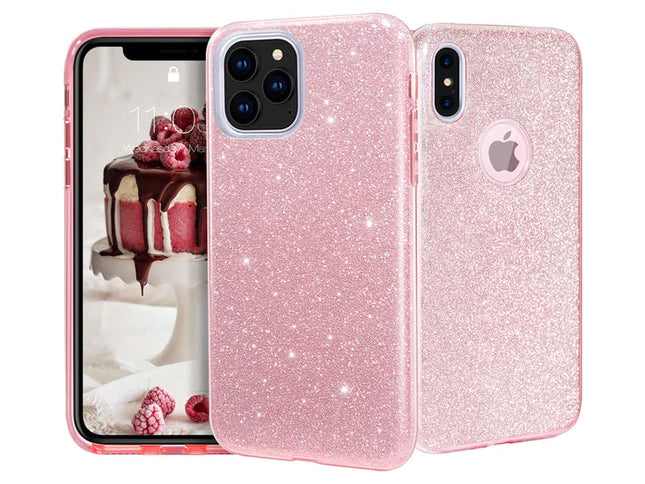 Samsung Galaxy A8 2018 pink case bling bling glitters back covers
