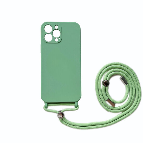 iPhone 12 Pro / iPhone 12 case 2mm Silicone with Cord Pistachio