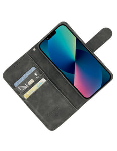 CaseMania - iPhone 14 Pro Max - Black case Suede High Quality Bookcase