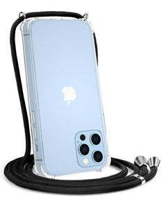 TeleGreen iPhone 14 Pro Max hoesje met Koord Anti Shock Transparant