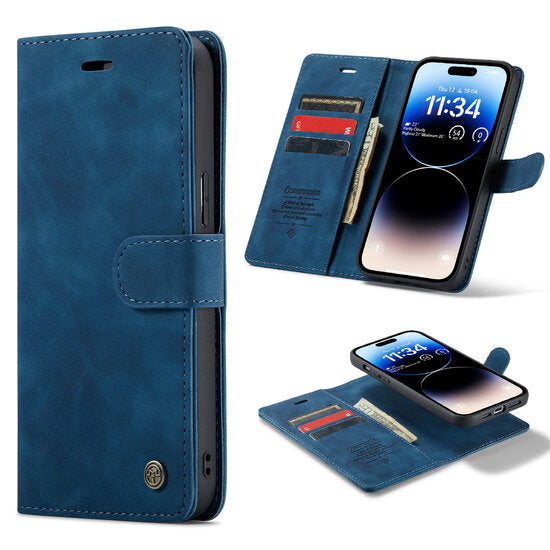 iPhone 14 Pro Max Hülle 2-in-1 Magnethülle dunkelblau Wallet Case
