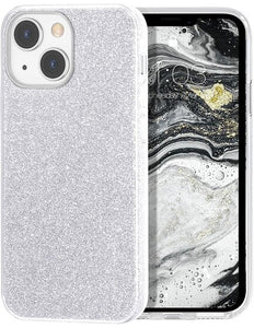 TeleGreen iPhone 14 Pro Max case glitter case silver