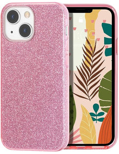 TeleGreen iPhone 14 Pro Max hoesje glitters case roze