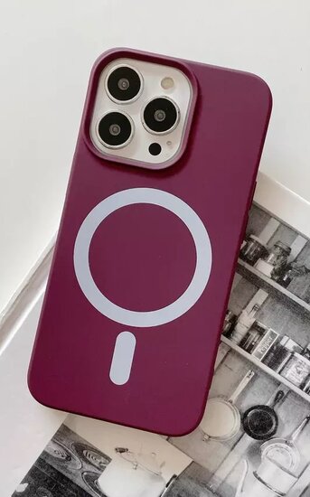 iPhone 14 Pro Max Case Burgundy Magnetic MagSafe Case