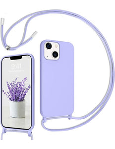 iPhone 14 Pro Max case 2mm Silicone with Cord Lilac