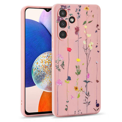 Samsung Galaxy A14 hoesje case garden print roze