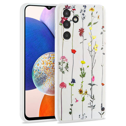 Samsung Galaxy A14 hoesje case garden print wit