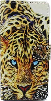 Samsung Galaxy A9 2018 Portemonnee dichtklap hoesje met Jachtluipaard tijger print WILD LEOPARD