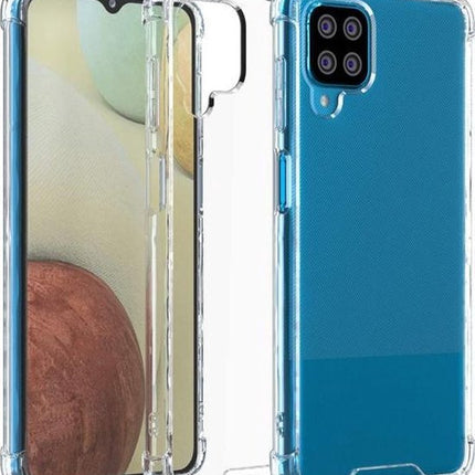 Samsung Galaxy A12 antishock hoesje achterkant doorzichtig transparant backcover case