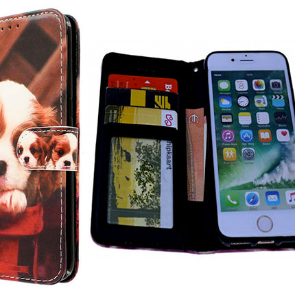 iPhone 7 Plus / 8 Plus Hülle Niedlicher Hundeaufdruck – Brieftaschenhülle im Booktype-Stil mit Hundeaufdruck