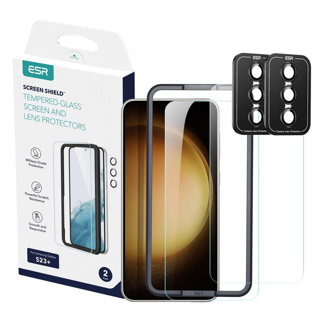 ESR-Schutzset aus gehärtetem Glas, 2er-Pack für Samsung Galaxy S23 Plus, klar