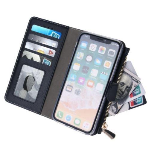 iPhone Xs Max hoesje roze met rits portemonnee wallet case - boekcase mapje