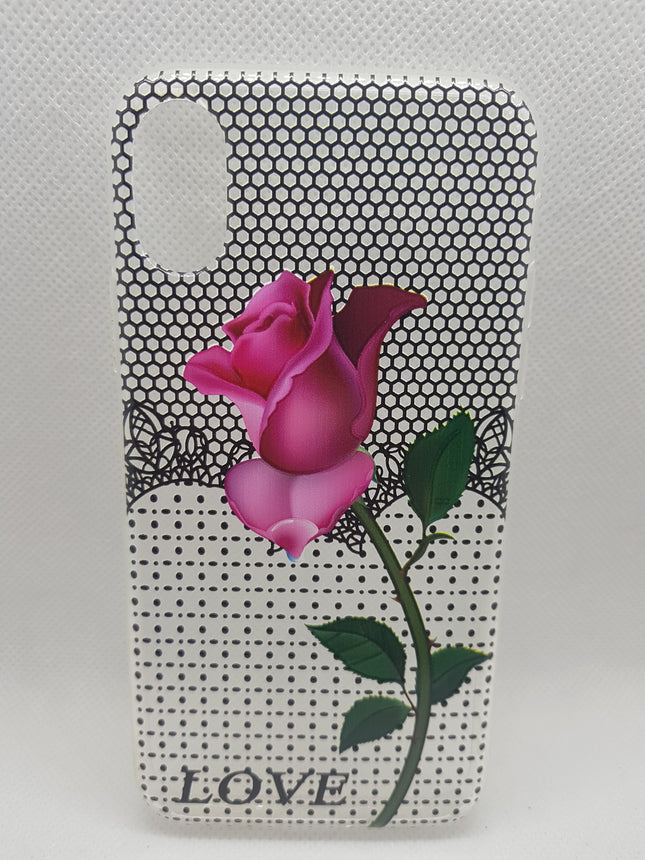 iPhone XS / iPhone X hoesje achterkant bloemen fasion design zacht sillicone case