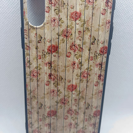 iPhone X / iPhone Xs hoesje achterkant hout bloemen fashion case