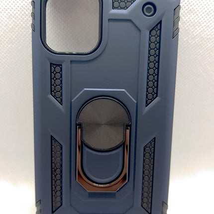 iPhone 12 Mini Back Case Shockproof Case Cover Cas TPU Black + Kickstand 