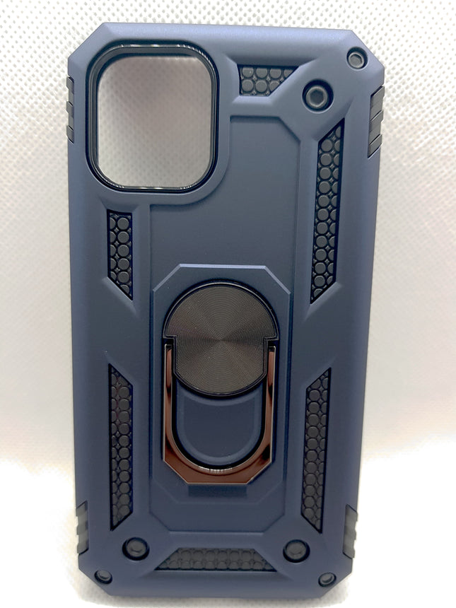 iPhone 12 Mini Back Case Stoßfeste Hülle Cover Cas TPU Schwarz + Ständer 