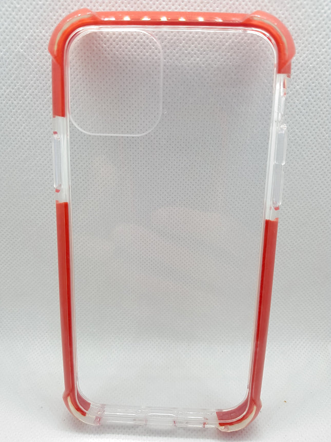 iPhone 11 Pro Hülle Rückseite transparent mit rotem Rand