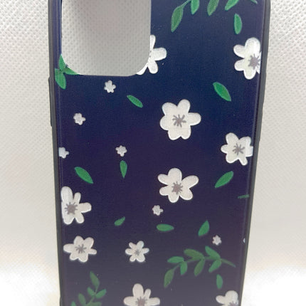 iPhone 11 Pro hoesje achterkant bloem zwart fashion case