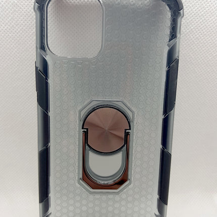 iPhone 11 Pro hoesje achterkant magneet met zwarte rand en ring houder case