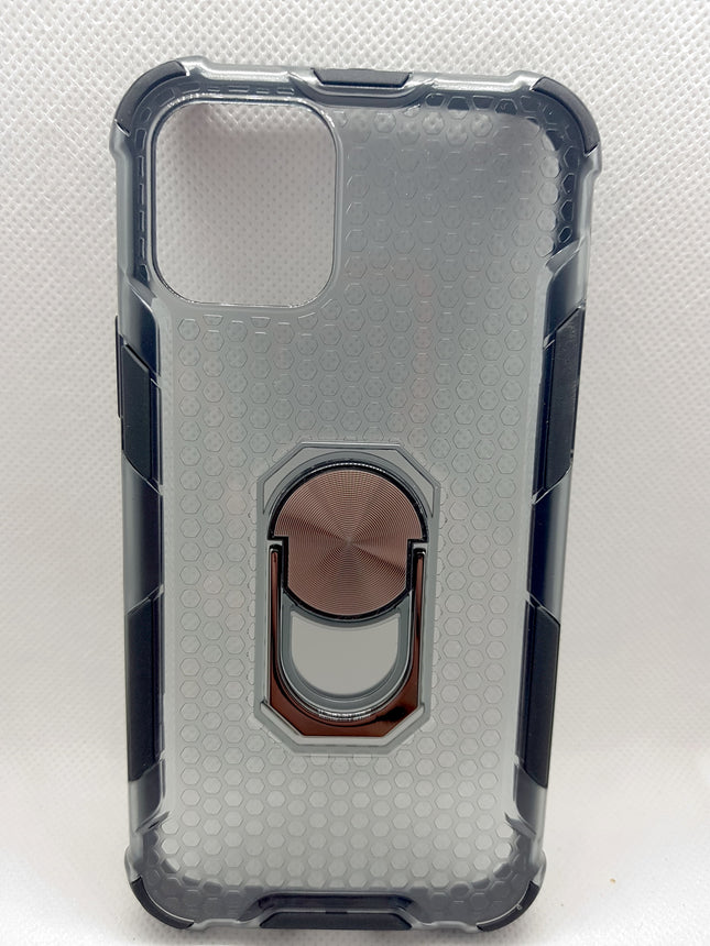 Magnetische Rückseite der iPhone 11 Pro-Hülle mit schwarzem Rand und Ringhalterung
