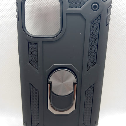 iPhone 11 Pro Hülle, Rückseite schwarz, Hartschale mit Fingermagnet-Halterung