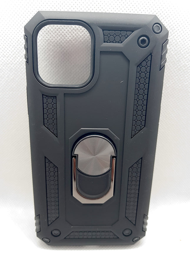 iPhone 11 Pro Hülle, Rückseite schwarz, Hartschale mit Fingermagnet-Halterung