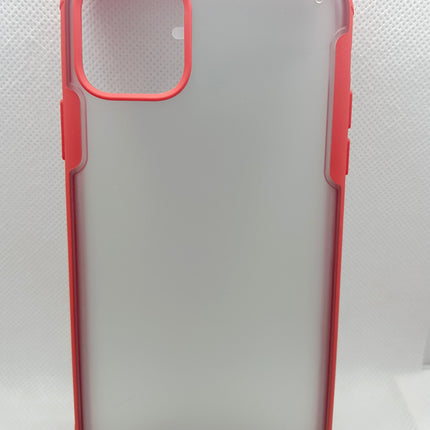 iPhone 11 Pro Max case back transparent with red edge anti-shock case