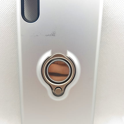 iPhone Xs Max hoesje achterkant zilver met vinger houder backcover