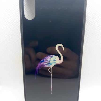 iPhone Xs Max hoesje achterkant flamingo print backcover