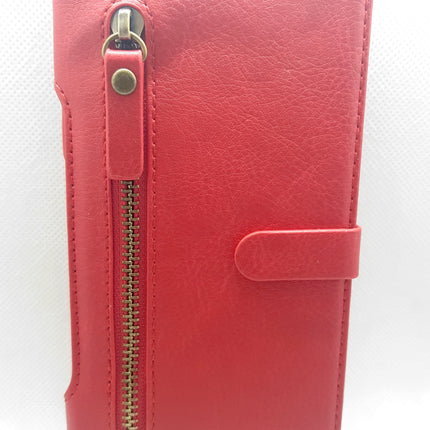 iPhone Xs Max hoesje boekcase met rits en ruimte voor pasjes wallet case cover
