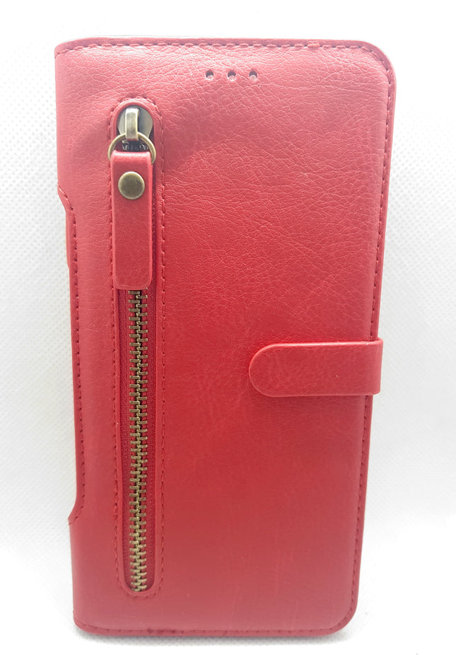 iPhone Xs Max hoesje boekcase met rits en ruimte voor pasjes wallet case cover