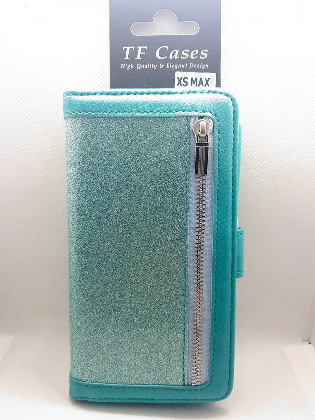 iPhone XS Max hoesje glitters fashion met rits mooie wallet case